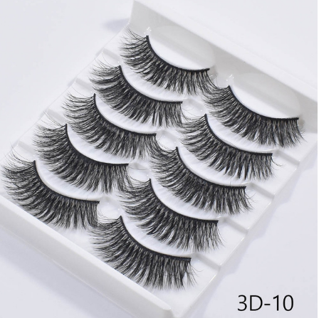 New 5Pairs False Eyelashes Hand Made 3D Mink Lashes Natural Long Eyelashes Thick Fake Eyelash Extension Makeup Tools Maquiagem humolife