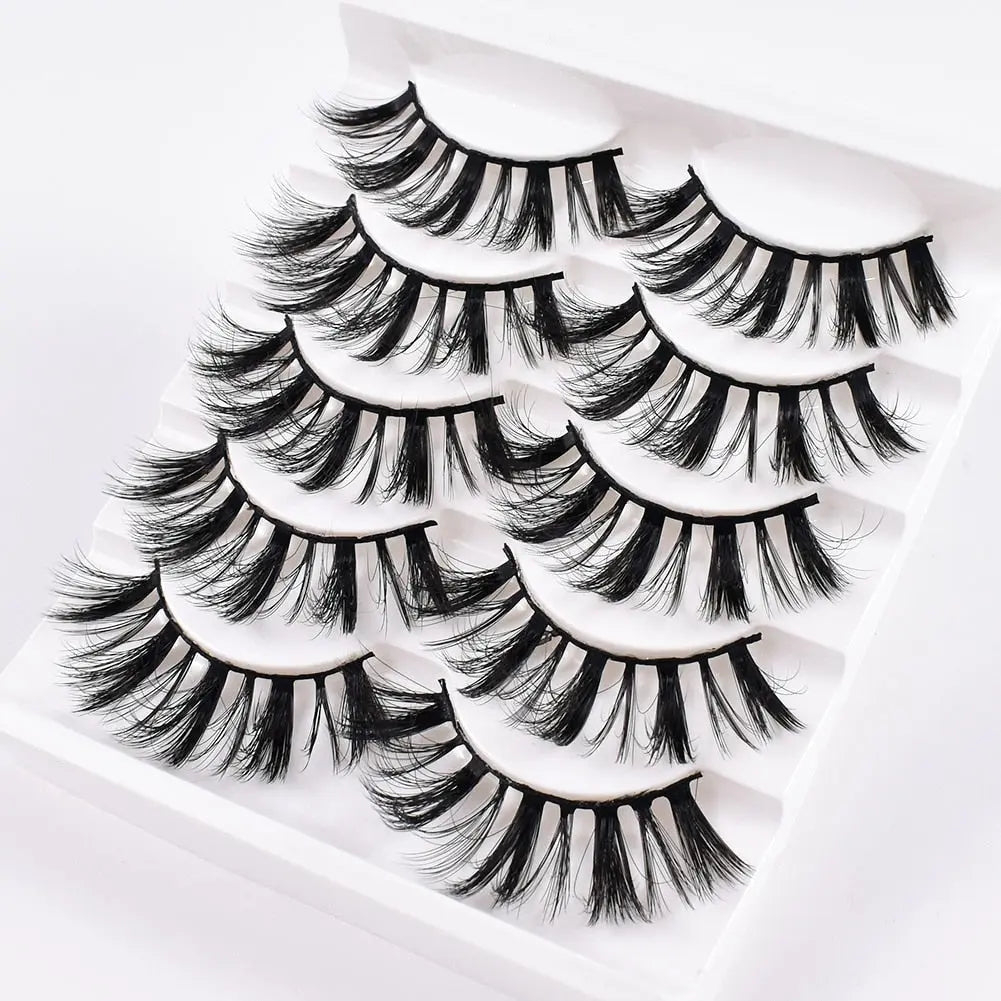 5/10Pairs 3D Mink Lashes Natural Eyelashes Dramatic False Eyelashes Faux Cils Makeup Wholesale Fake Eyelash Extension maquiagem humolife