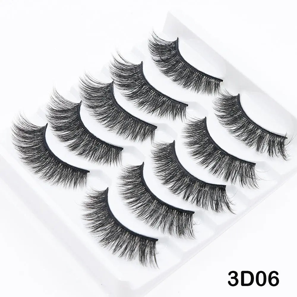 5/10Pairs 3D Mink Lashes Natural Eyelashes Dramatic False Eyelashes Faux Cils Makeup Wholesale Fake Eyelash Extension maquiagem humolife