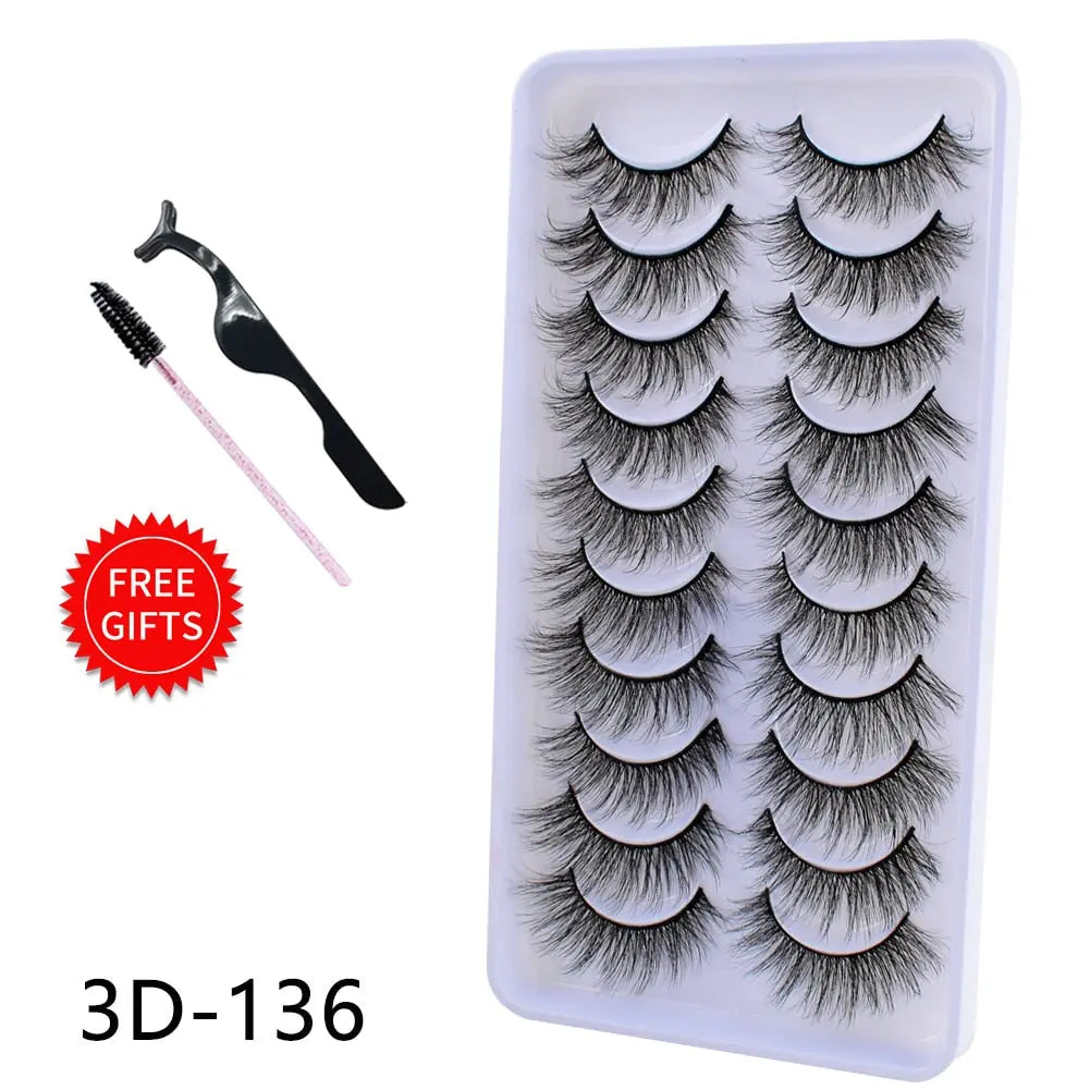 5/10Pairs 3D Mink Lashes Natural Eyelashes Dramatic False Eyelashes Faux Cils Makeup Wholesale Fake Eyelash Extension maquiagem humolife