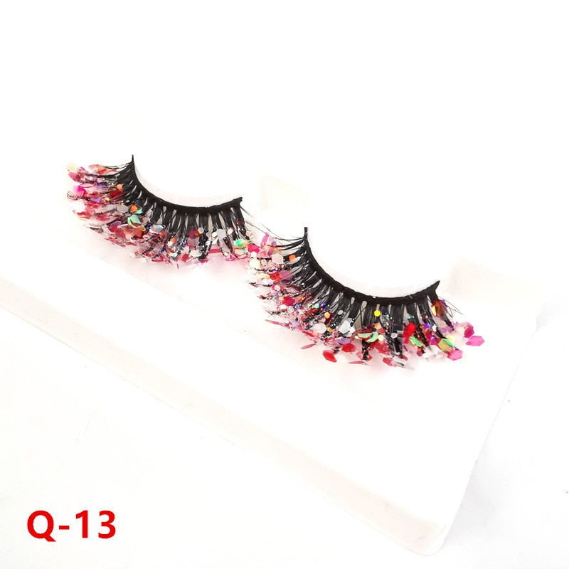 Fluorescence New mink color lashes wholesale natural long fluffy individual dramatic colorful false eyelashes Makeup Extension humolife