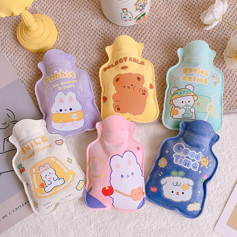1Pc Lovely Cartoon Hand Po Warm Water Bottle Mini Hot Water Bottles Portable Hand Warmer Girls Pocket Hand Feet Hot Water Bags humolife