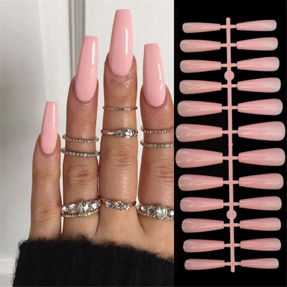 Long Coffin False Nails Aurora Butterfly with designs French Ballerina fake Nails wearable nail stickers Full Cover Nail Tips humolife