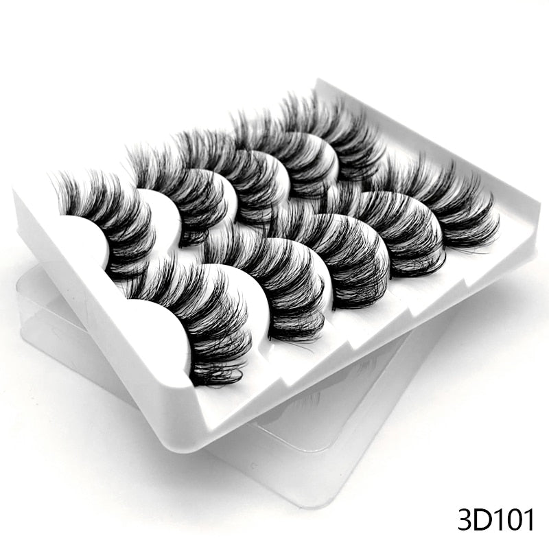 5/8 pairs 3D Faux Mink Lashes Natural False Eyelashes Dramatic Volume Fake Lashes Makeup Eyelash Extension Silk Eyelashes humolife