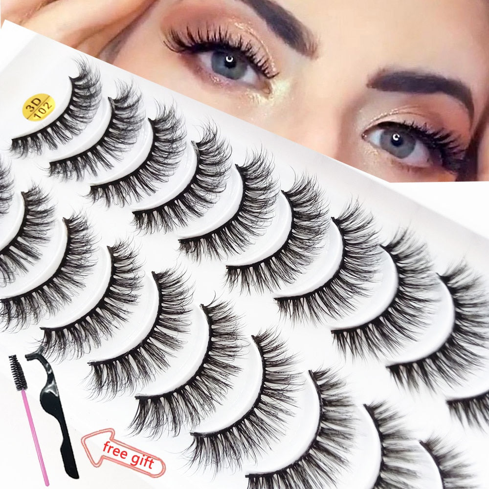 5/10Pairs 3D Mink Lashes Natural Eyelashes Dramatic False Eyelashes Faux Cils Makeup Wholesale Fake Eyelash Extension maquiagem humolife
