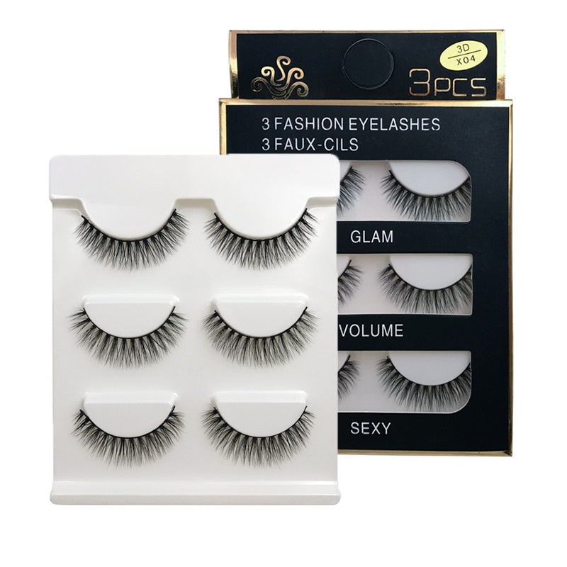 MEISHENJIE 3 Pairs natural false eyelashes thick make ups 3d mink lashes soft eyelash extension fake eyelash long mink eyelashes humolife