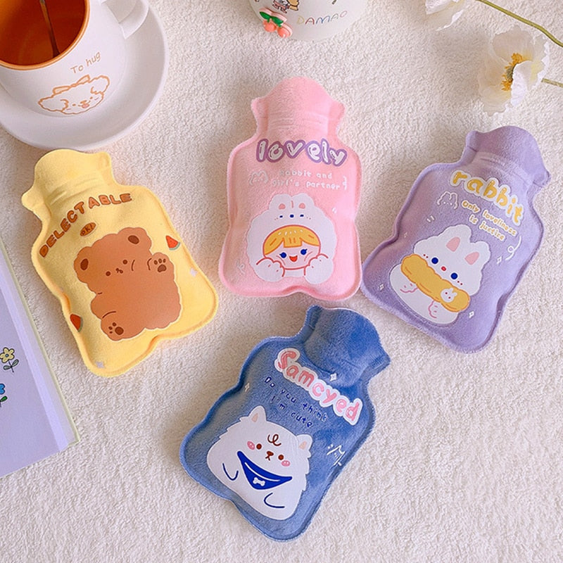 1Pc Lovely Cartoon Hand Po Warm Water Bottle Mini Hot Water Bottles Portable Hand Warmer Girls Pocket Hand Feet Hot Water Bags humolife
