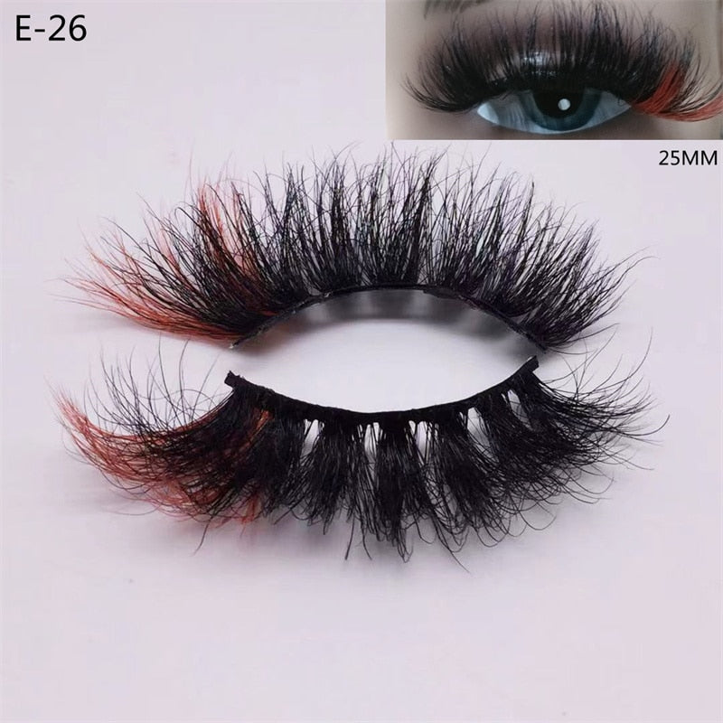 Newest 3D Mink Eyelashes Colorful 100% Mink Lashes Mix Color Pink Blue Red White False Eyelashes Fluffy Soft Cilias Vendor humolife