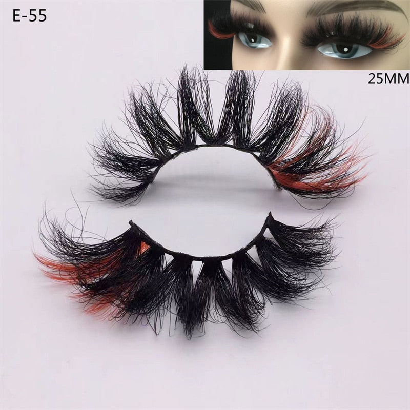 Newest 3D Mink Eyelashes Colorful 100% Mink Lashes Mix Color Pink Blue Red White False Eyelashes Fluffy Soft Cilias Vendor humolife