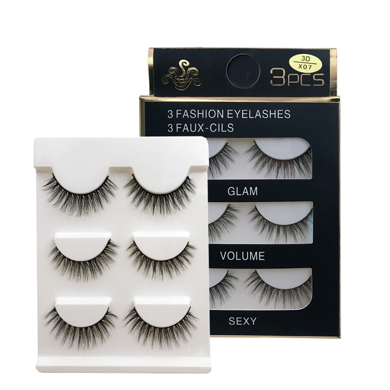 MEISHENJIE 3 Pairs natural false eyelashes thick make ups 3d mink lashes soft eyelash extension fake eyelash long mink eyelashes humolife