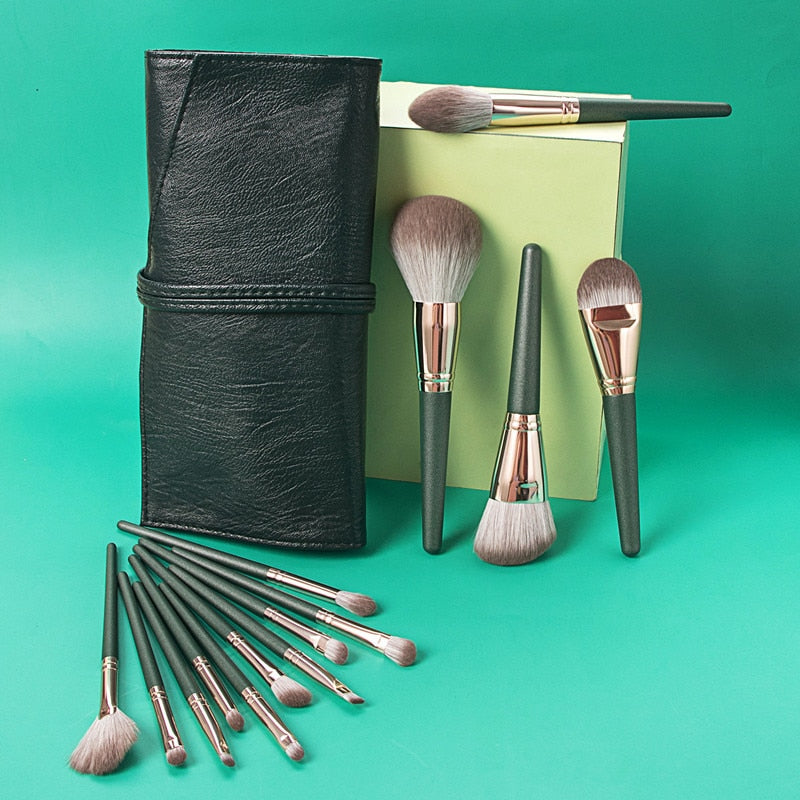 Makeup Brushes 14pcs Foundation Powder Blush Eyeshadow Concealer Lip Eye Make Up Brush With Bag Cosmetics Beauty Tool humolife