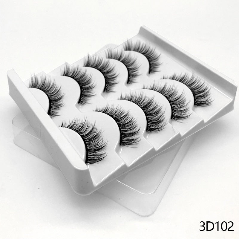 5/8 pairs 3D Faux Mink Lashes Natural False Eyelashes Dramatic Volume Fake Lashes Makeup Eyelash Extension Silk Eyelashes humolife