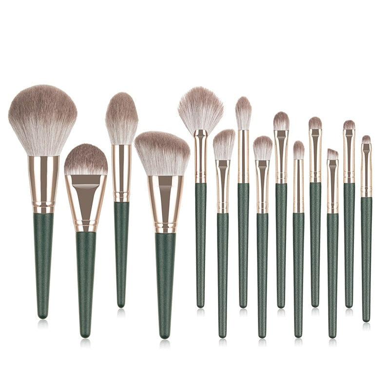 Makeup Brushes 14pcs Foundation Powder Blush Eyeshadow Concealer Lip Eye Make Up Brush With Bag Cosmetics Beauty Tool humolife