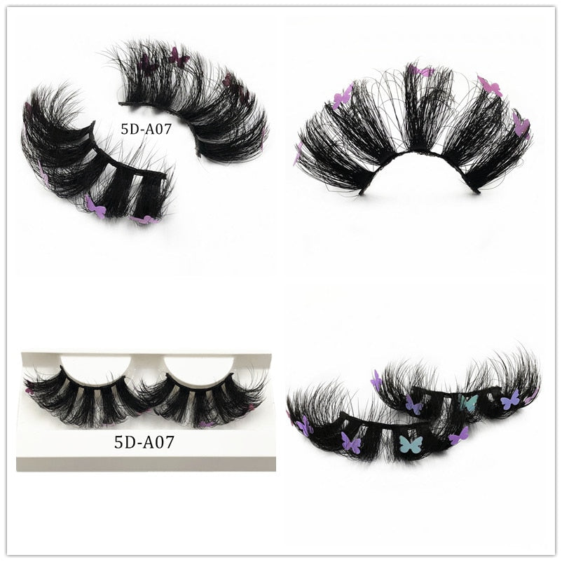Lashes With Butterflys On Them Faux Mink 25mm Butterfly Eyelashes With Packaging Boxes Hand Made Full Strip Charming humolife