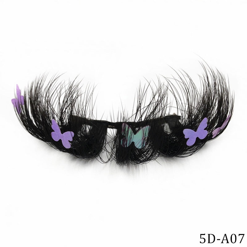 Lashes With Butterflys On Them Faux Mink 25mm Butterfly Eyelashes With Packaging Boxes Hand Made Full Strip Charming humolife