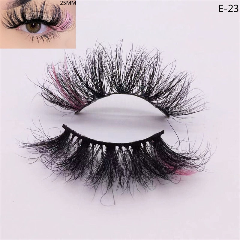 Newest 3D Mink Eyelashes Colorful 100% Mink Lashes Mix Color Pink Blue Red White False Eyelashes Fluffy Soft Cilias Vendor humolife