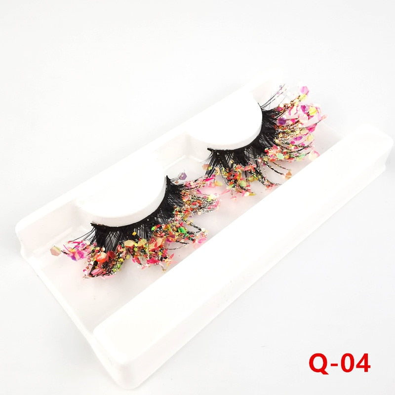 Fluorescence New mink color lashes wholesale natural long fluffy individual dramatic colorful false eyelashes Makeup Extension humolife
