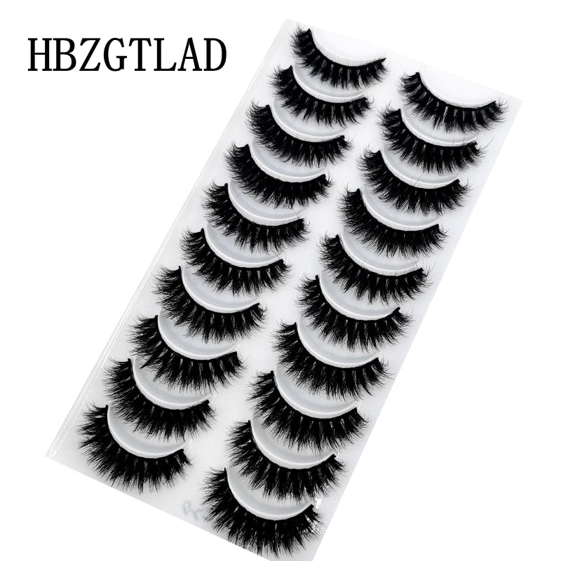 NEW 10 Pairs Natural False Eyelashes Fake Lashes Long Makeup 3d Mink Lashes Extension Eyelash Mink Eyelashes for Beauty 54 humolife