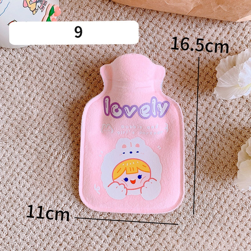 1Pc Lovely Cartoon Hand Po Warm Water Bottle Mini Hot Water Bottles Portable Hand Warmer Girls Pocket Hand Feet Hot Water Bags humolife