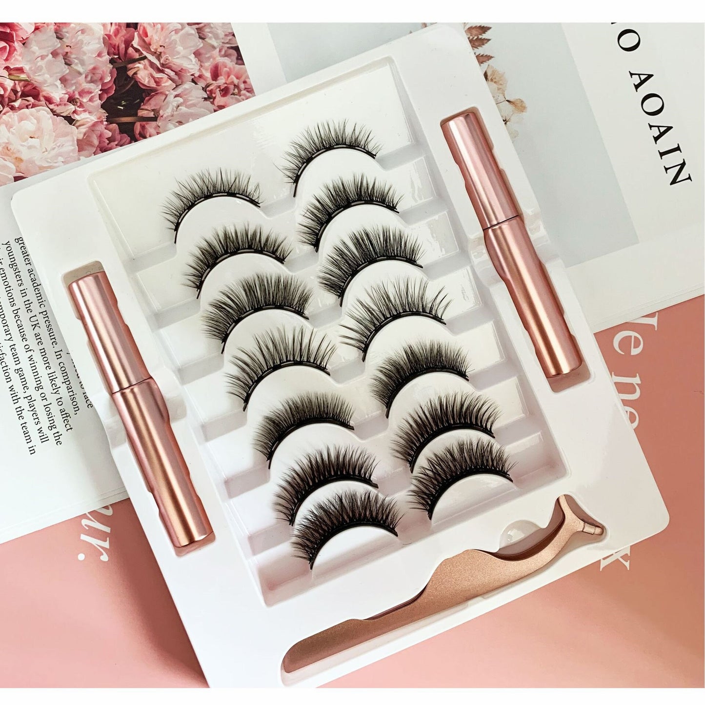 Magnetic Eyelashes 3D Magnetic Lashes Natural False Eyelashes Magnet Lashes Handmade Long Lasting Eyelash Extension Makeup Tools humolife
