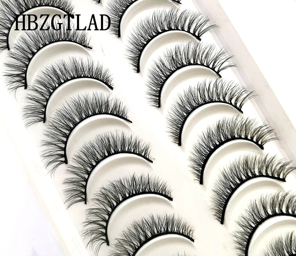 NEW 10 Pairs Natural False Eyelashes Fake Lashes Long Makeup 3d Mink Lashes Extension Eyelash Mink Eyelashes for Beauty 54 humolife