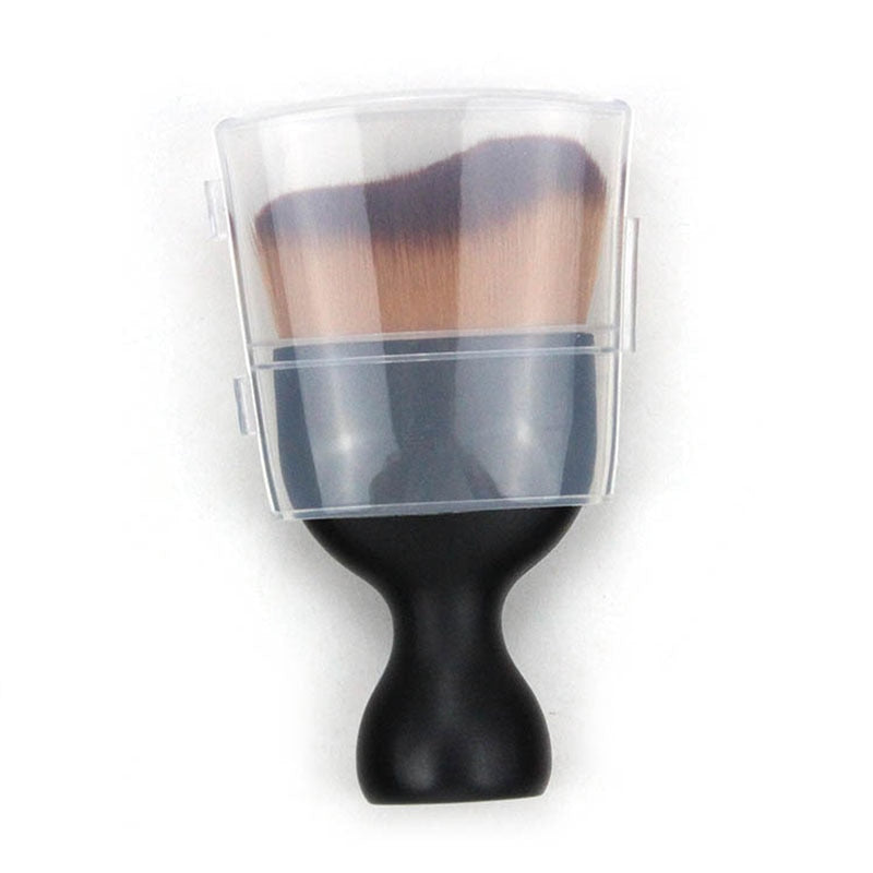 S Shape Cream Blush Makeup Brush Contour Foundation Loose Powder Brush Multifunctional Kabuki Makeup Brushes With Protect Lid humolife