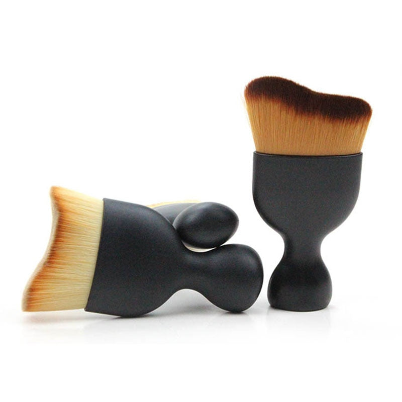S Shape Cream Blush Makeup Brush Contour Foundation Loose Powder Brush Multifunctional Kabuki Makeup Brushes With Protect Lid humolife