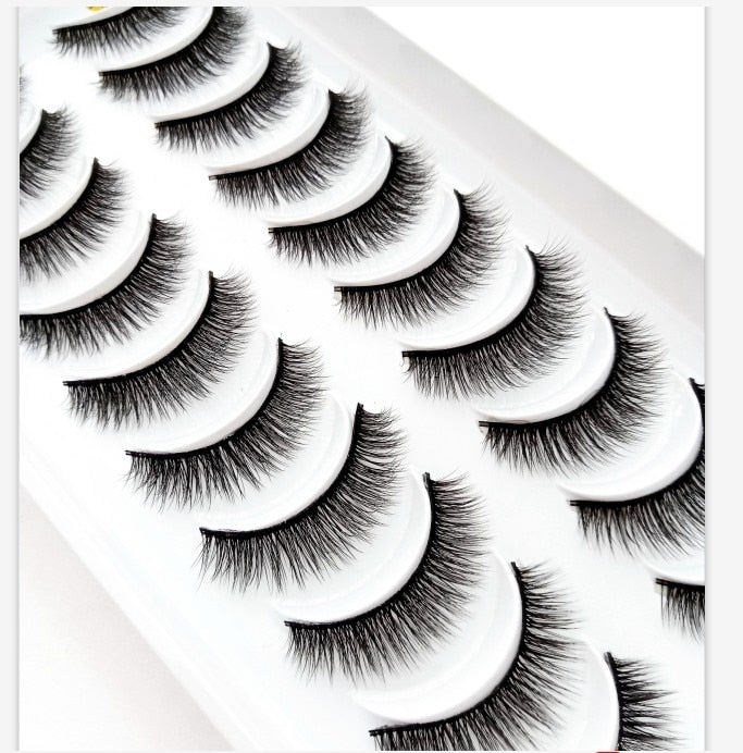 NEW 10 Pairs Natural False Eyelashes Fake Lashes Long Makeup 3d Mink Lashes Extension Eyelash Mink Eyelashes for Beauty 54 humolife