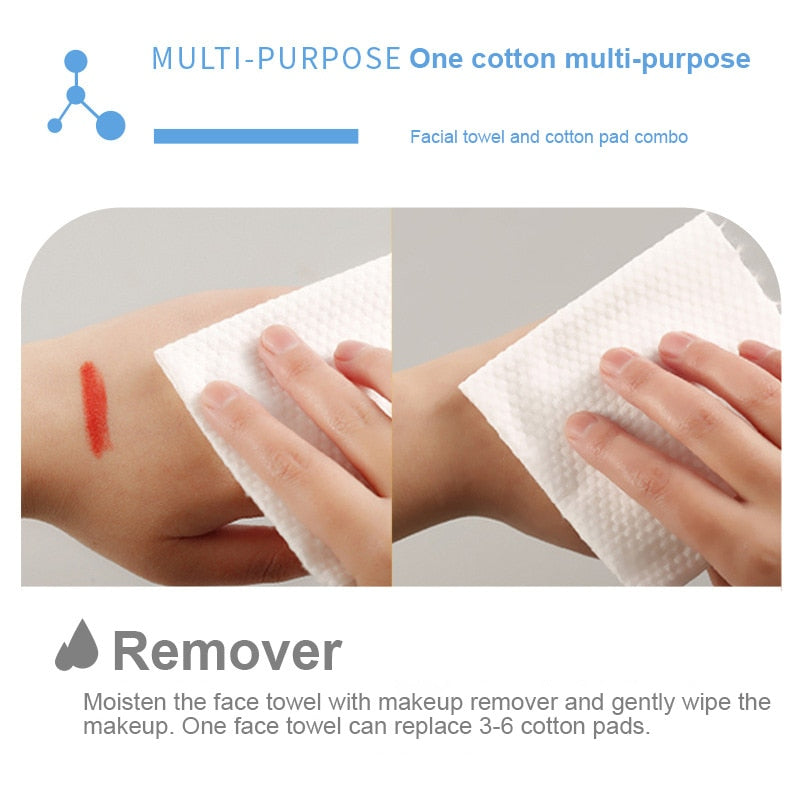 180g Disposable Cotton Face Cloths Towel Soft Washcloth Skin Care Product Makeup Cleaning Wash Cloth Roll Paper Tissue Makeup humolife