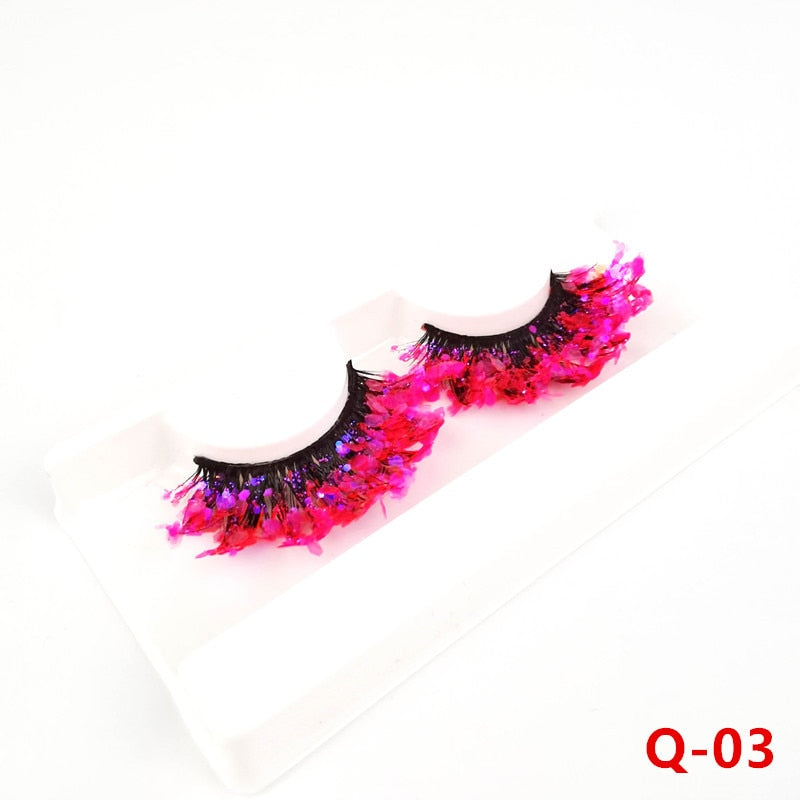 Fluorescence New mink color lashes wholesale natural long fluffy individual dramatic colorful false eyelashes Makeup Extension humolife