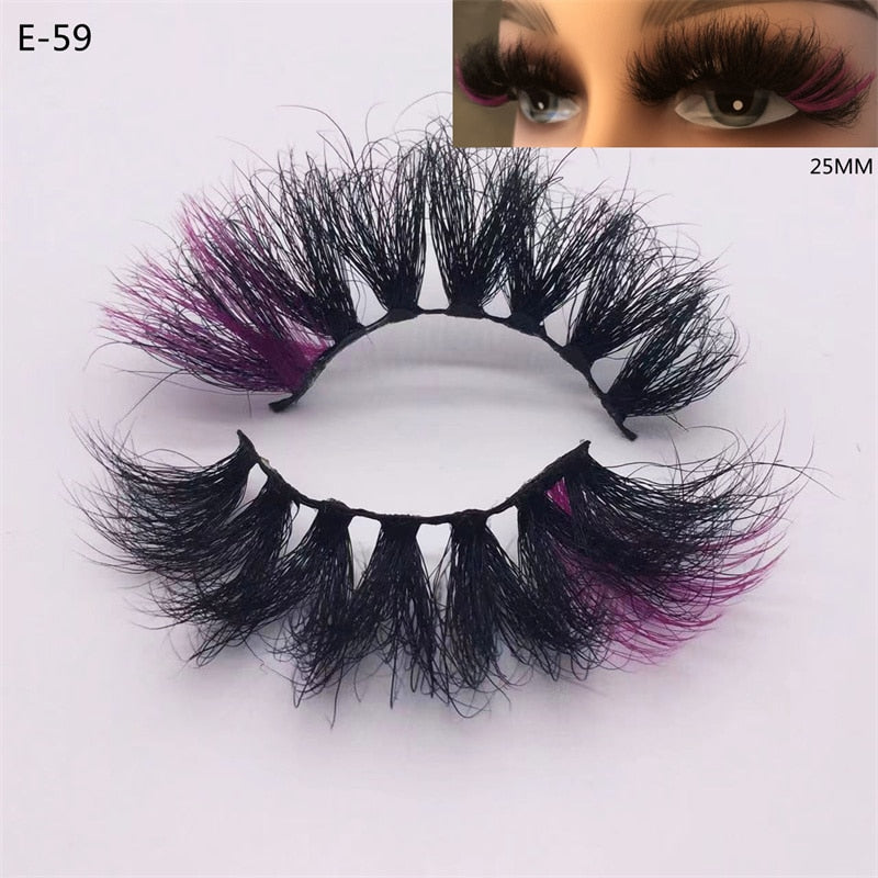 Newest 3D Mink Eyelashes Colorful 100% Mink Lashes Mix Color Pink Blue Red White False Eyelashes Fluffy Soft Cilias Vendor humolife