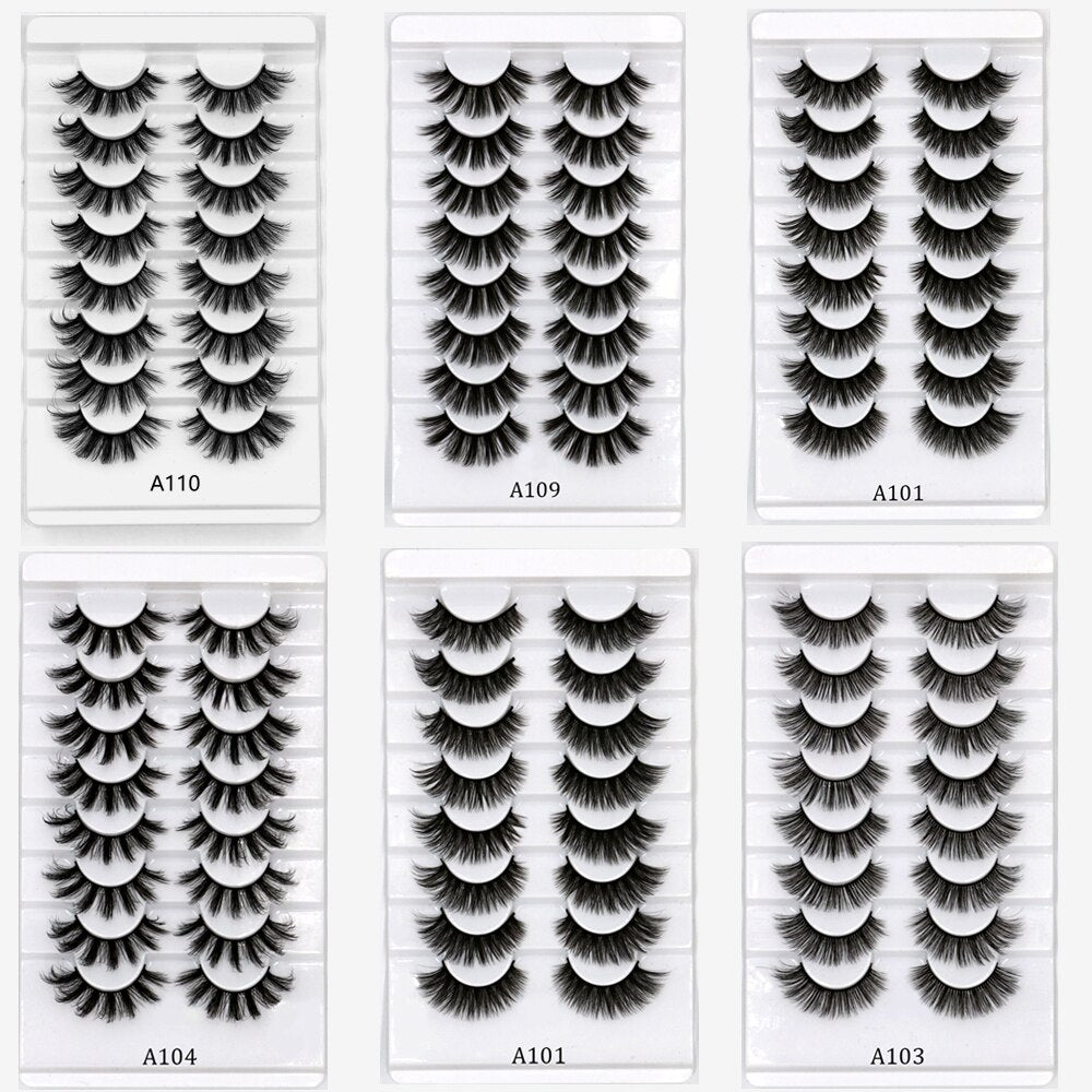 5/8 pairs 3D Faux Mink Lashes Natural False Eyelashes Dramatic Volume Fake Lashes Makeup Eyelash Extension Silk Eyelashes humolife