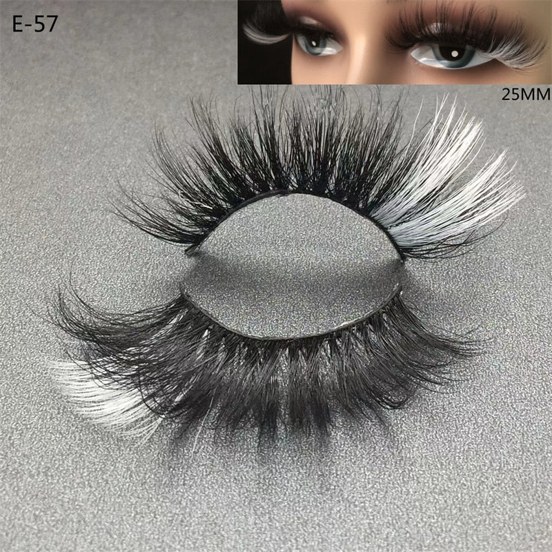 Newest 3D Mink Eyelashes Colorful 100% Mink Lashes Mix Color Pink Blue Red White False Eyelashes Fluffy Soft Cilias Vendor humolife