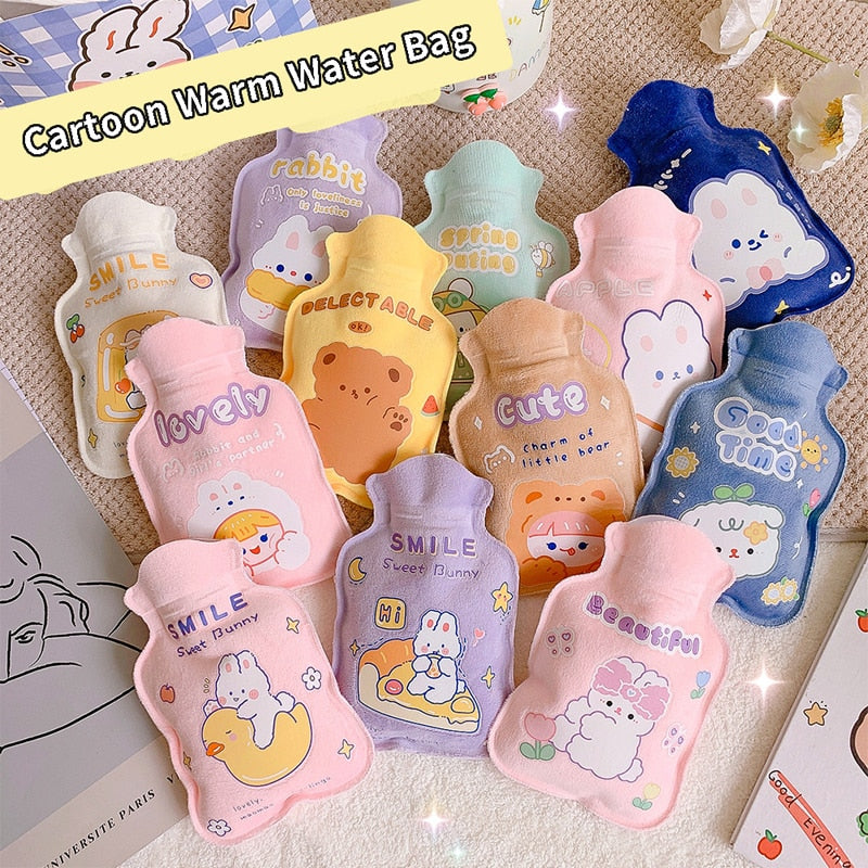 1Pc Lovely Cartoon Hand Po Warm Water Bottle Mini Hot Water Bottles Portable Hand Warmer Girls Pocket Hand Feet Hot Water Bags humolife