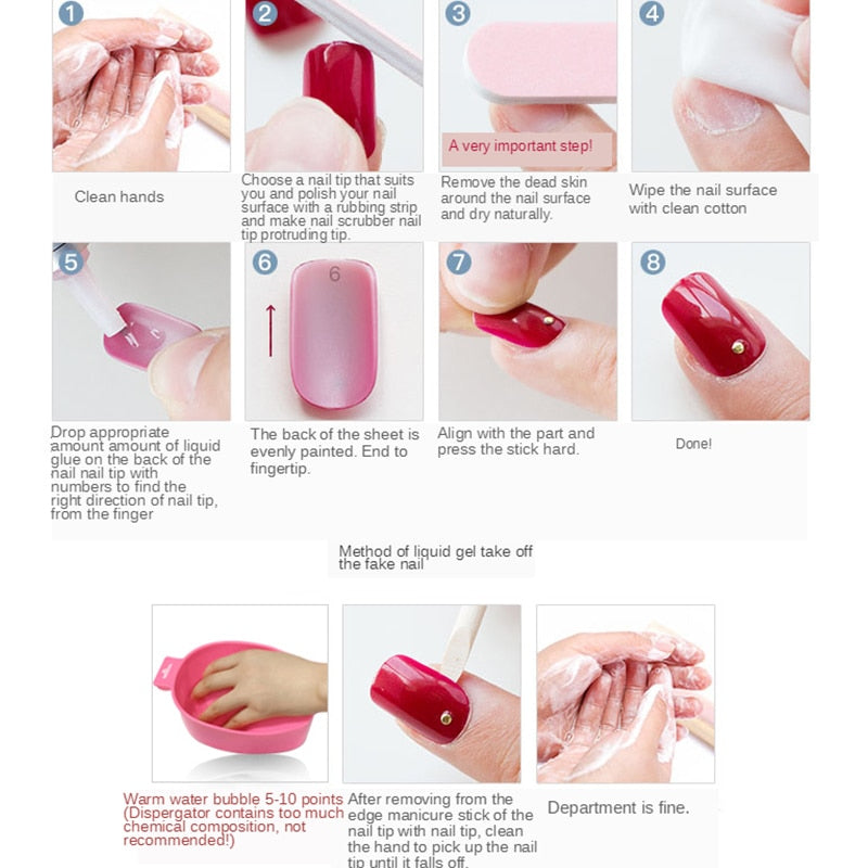 24 Pcs Nude Color nail tips Women Wearable Fake press on Nails with Diamond Short Round Full Cover artificial nails with Glue humolife