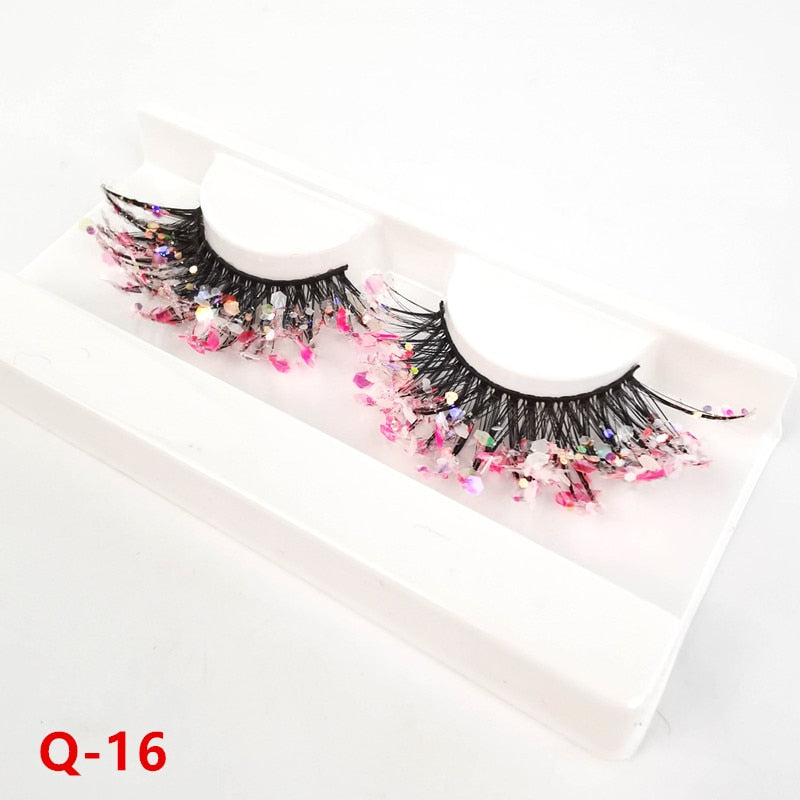 Fluorescence New mink color lashes wholesale natural long fluffy individual dramatic colorful false eyelashes Makeup Extension humolife