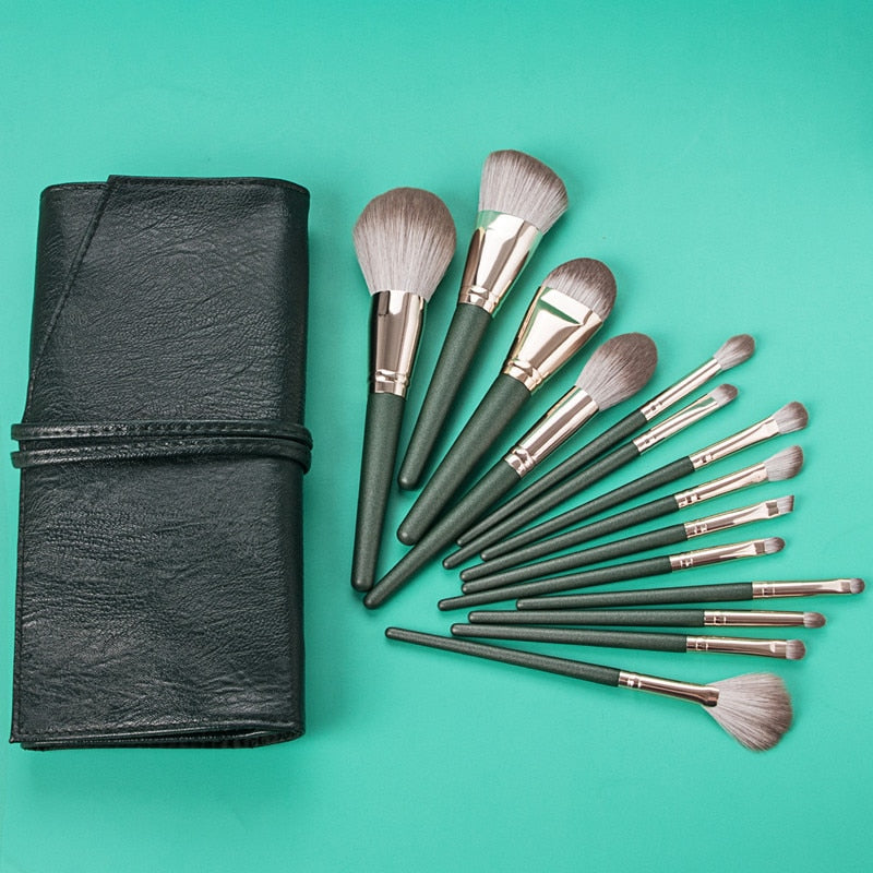 Makeup Brushes 14pcs Foundation Powder Blush Eyeshadow Concealer Lip Eye Make Up Brush With Bag Cosmetics Beauty Tool humolife