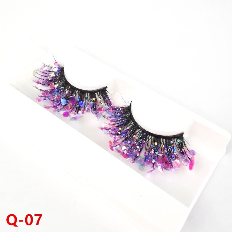 Fluorescence New mink color lashes wholesale natural long fluffy individual dramatic colorful false eyelashes Makeup Extension humolife