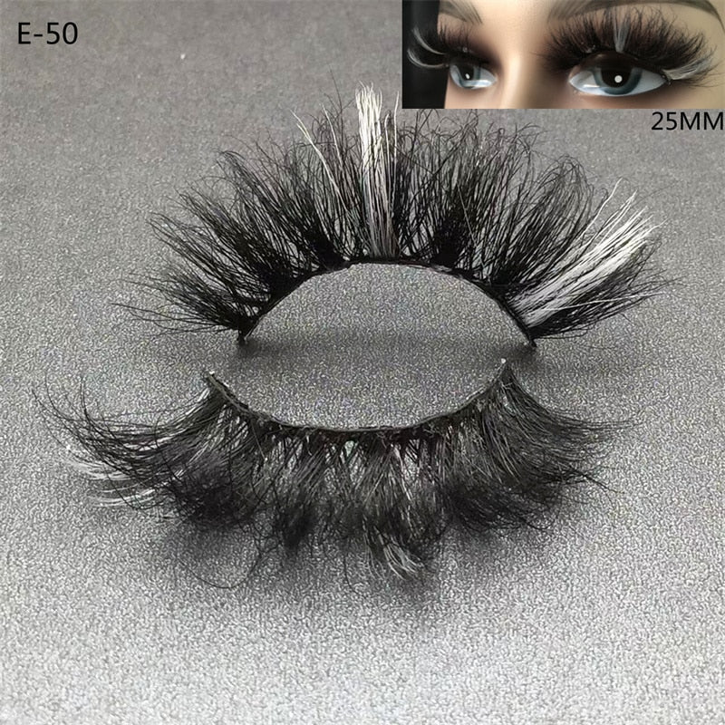 Newest 3D Mink Eyelashes Colorful 100% Mink Lashes Mix Color Pink Blue Red White False Eyelashes Fluffy Soft Cilias Vendor humolife