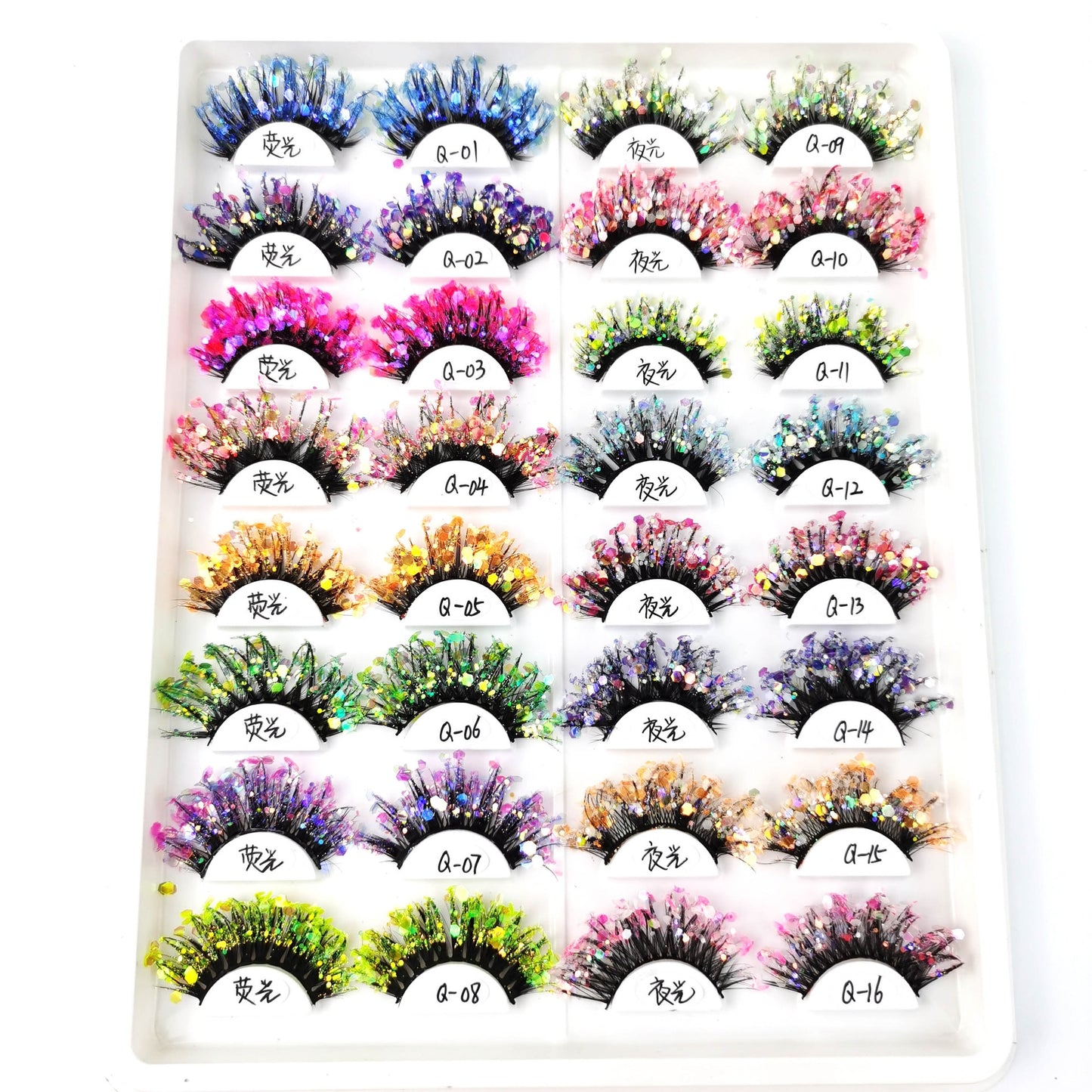 Fluorescence New mink color lashes wholesale natural long fluffy individual dramatic colorful false eyelashes Makeup Extension humolife