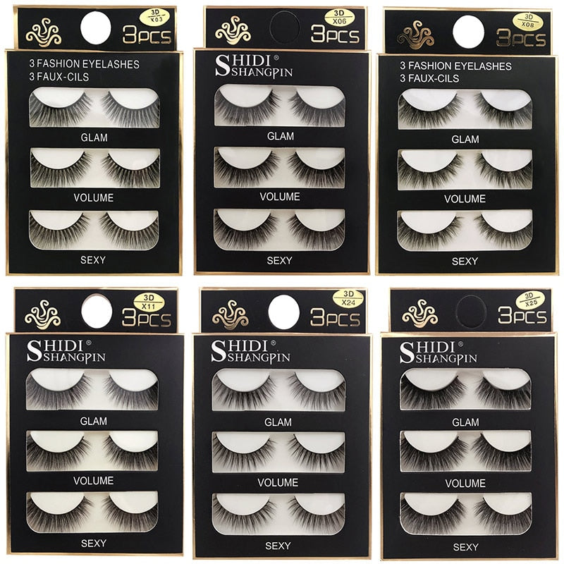 MEISHENJIE 3 Pairs natural false eyelashes thick make ups 3d mink lashes soft eyelash extension fake eyelash long mink eyelashes humolife