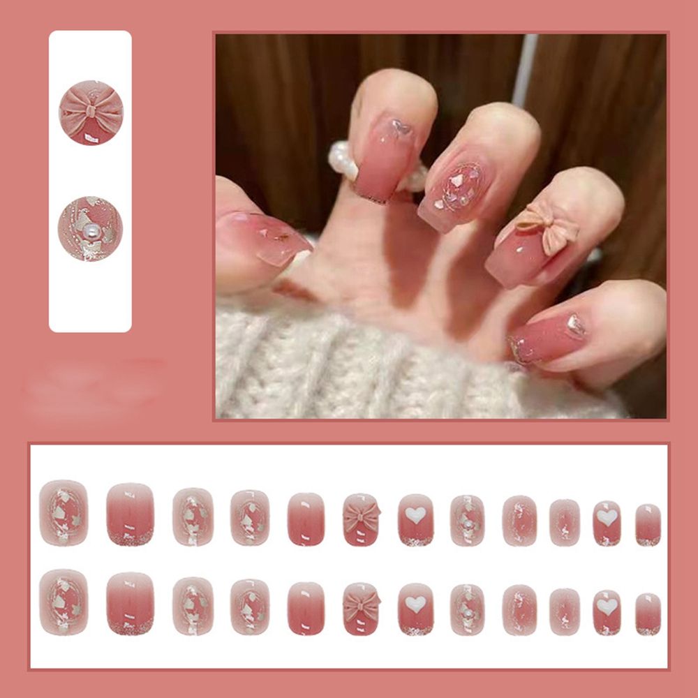 Long Coffin False Nails Aurora Butterfly with designs French Ballerina fake Nails wearable nail stickers Full Cover Nail Tips humolife