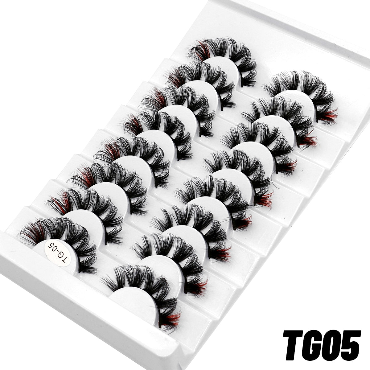 halloween 5/8pairs Colored Eyelashes Wispy Mink Lashes Natural Fluffy Cat Eye Lashes Strip 5D False Eyelashes Eyelash Extension humolife