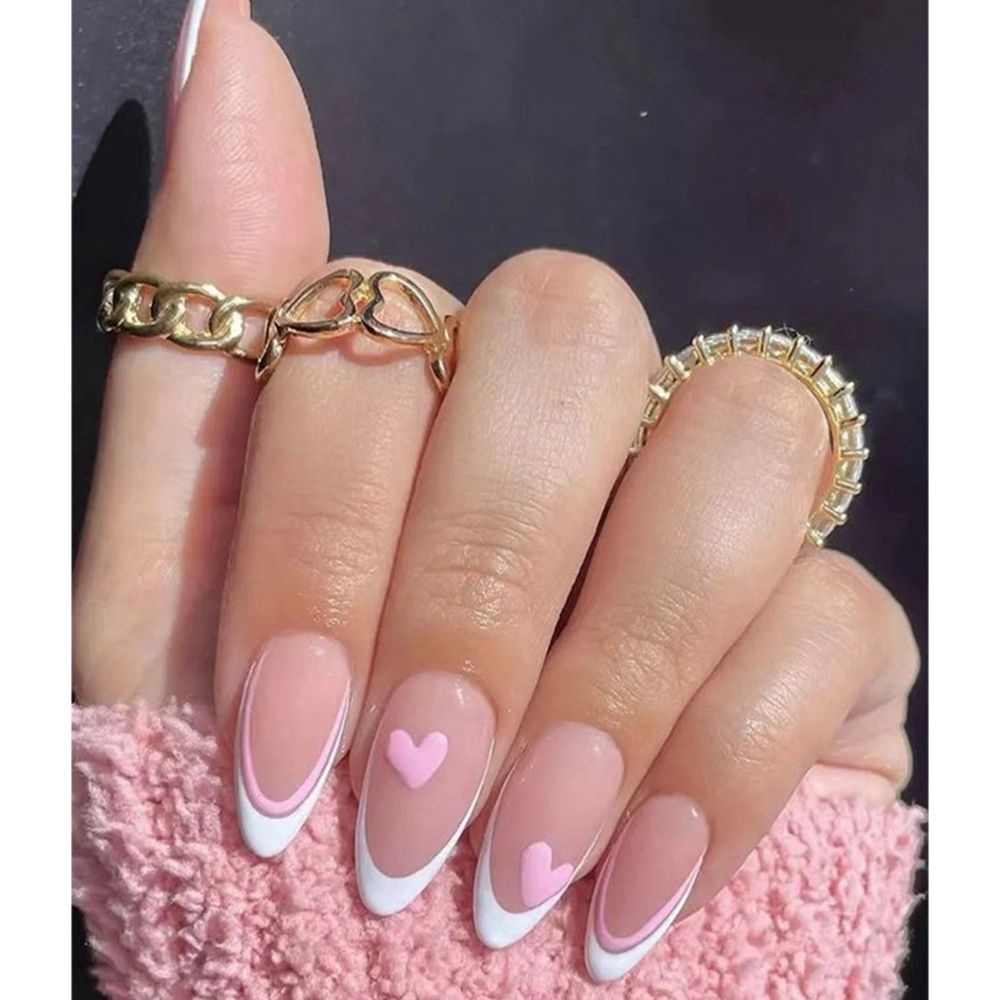 24Pcs/Box Charming Pink Flame Short Ballet Wearable Fake Nails press on Square Head Full Cover Detachable Finished Fingernails humolife