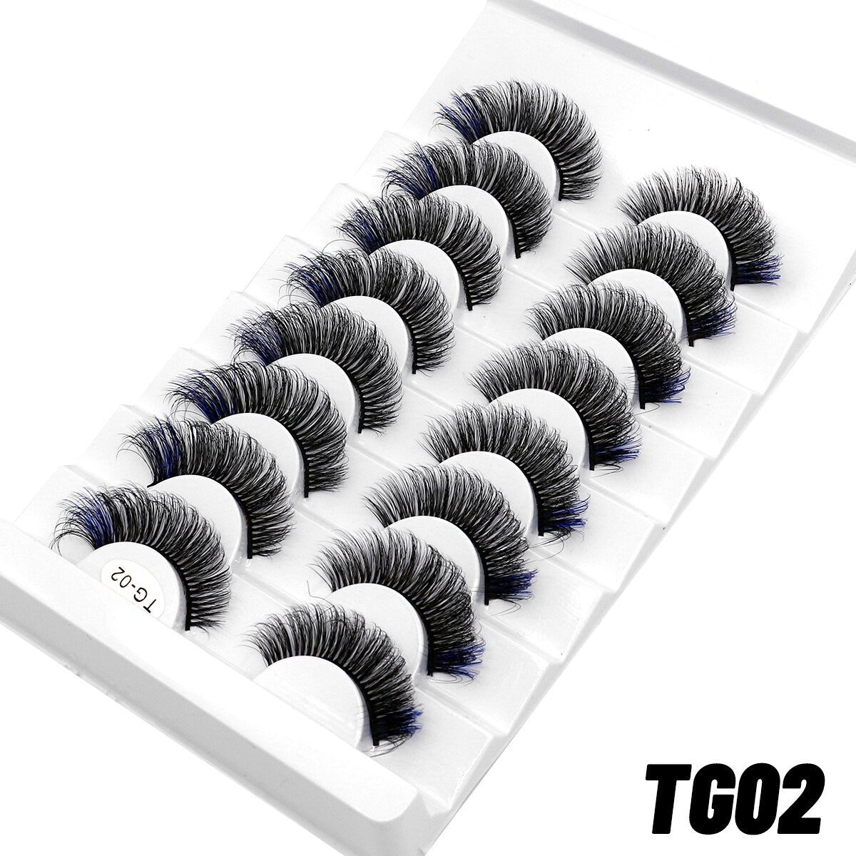 halloween 5/8pairs Colored Eyelashes Wispy Mink Lashes Natural Fluffy Cat Eye Lashes Strip 5D False Eyelashes Eyelash Extension humolife