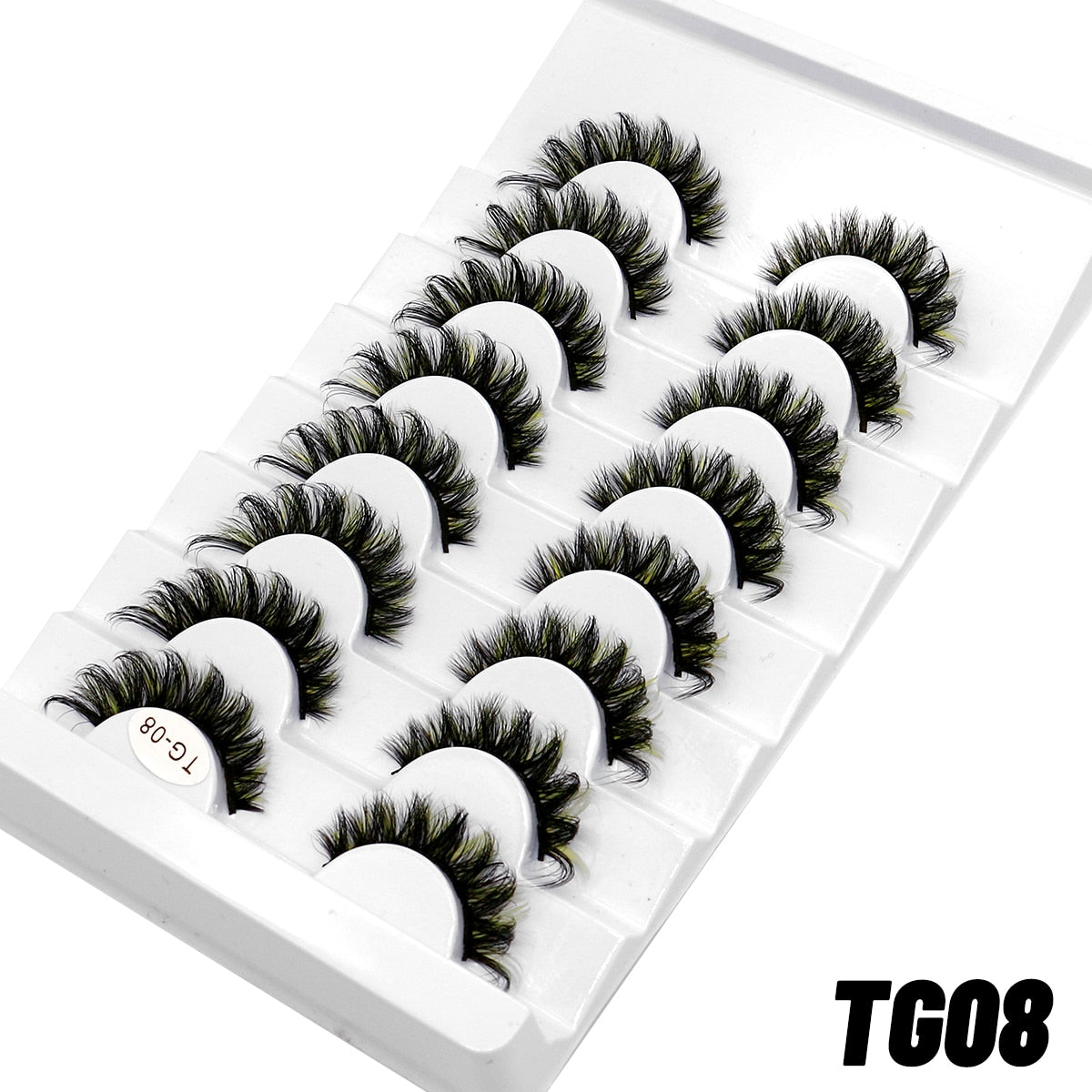 halloween 5/8pairs Colored Eyelashes Wispy Mink Lashes Natural Fluffy Cat Eye Lashes Strip 5D False Eyelashes Eyelash Extension humolife