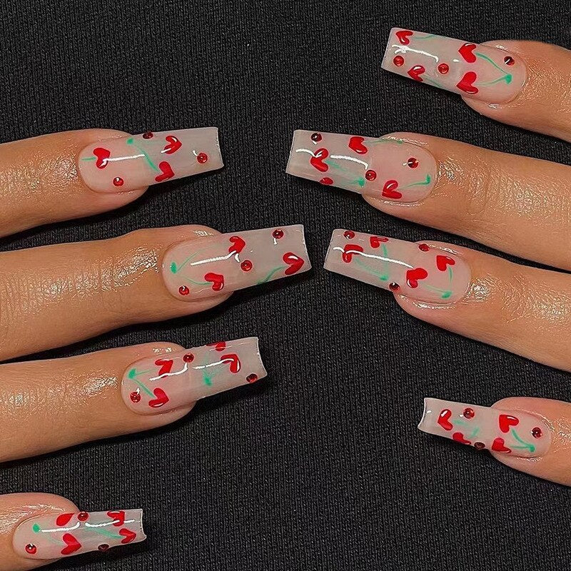 24 Pcs/Box Fake Nails Set Black White Design With Crown Extra Long Ballet Removable Nail Tips Full Cover Acrylic Coffin Nails humolife
