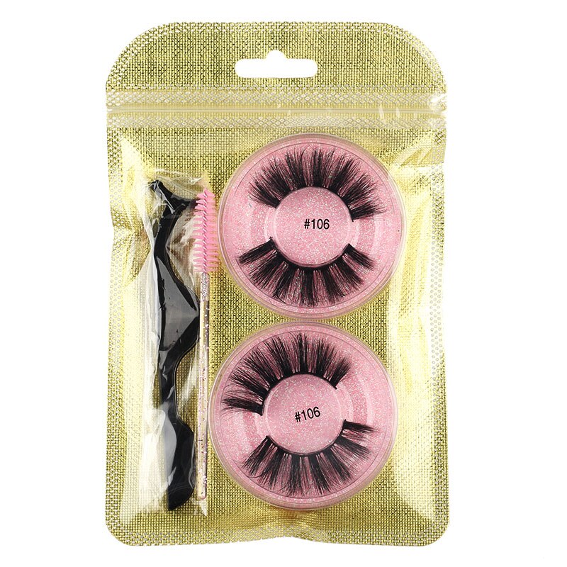 MEISHENJIE 2 Pairs natural false eyelashes thick makeup 3d mink lashes soft eyelash extension fake eyelash fluffy mink eyelashes humolife