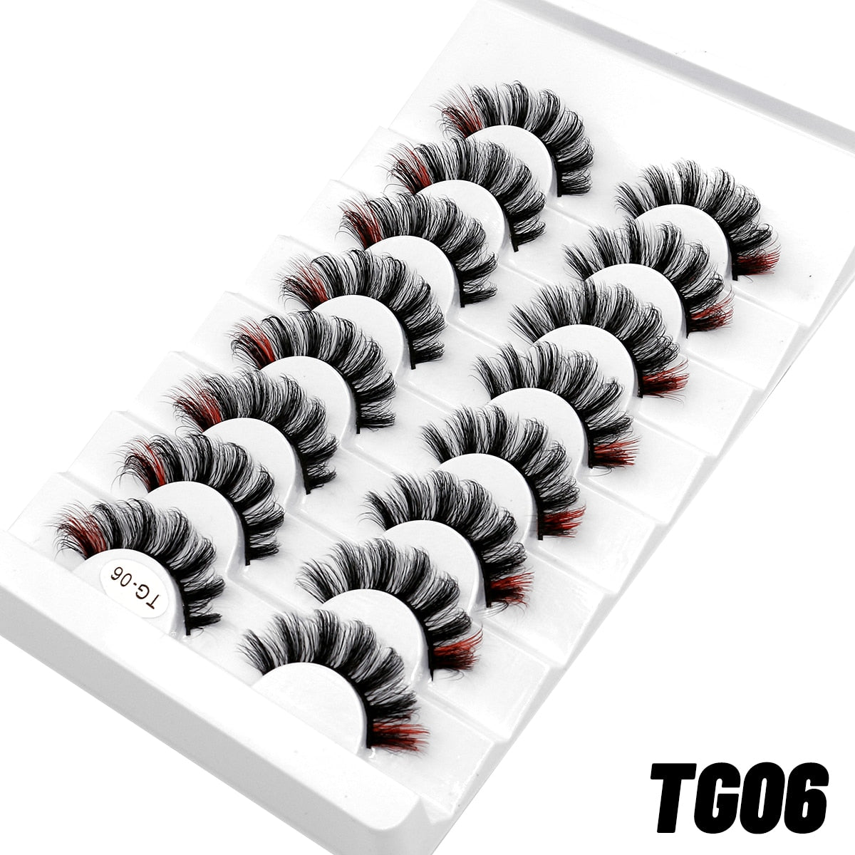 halloween 5/8pairs Colored Eyelashes Wispy Mink Lashes Natural Fluffy Cat Eye Lashes Strip 5D False Eyelashes Eyelash Extension humolife