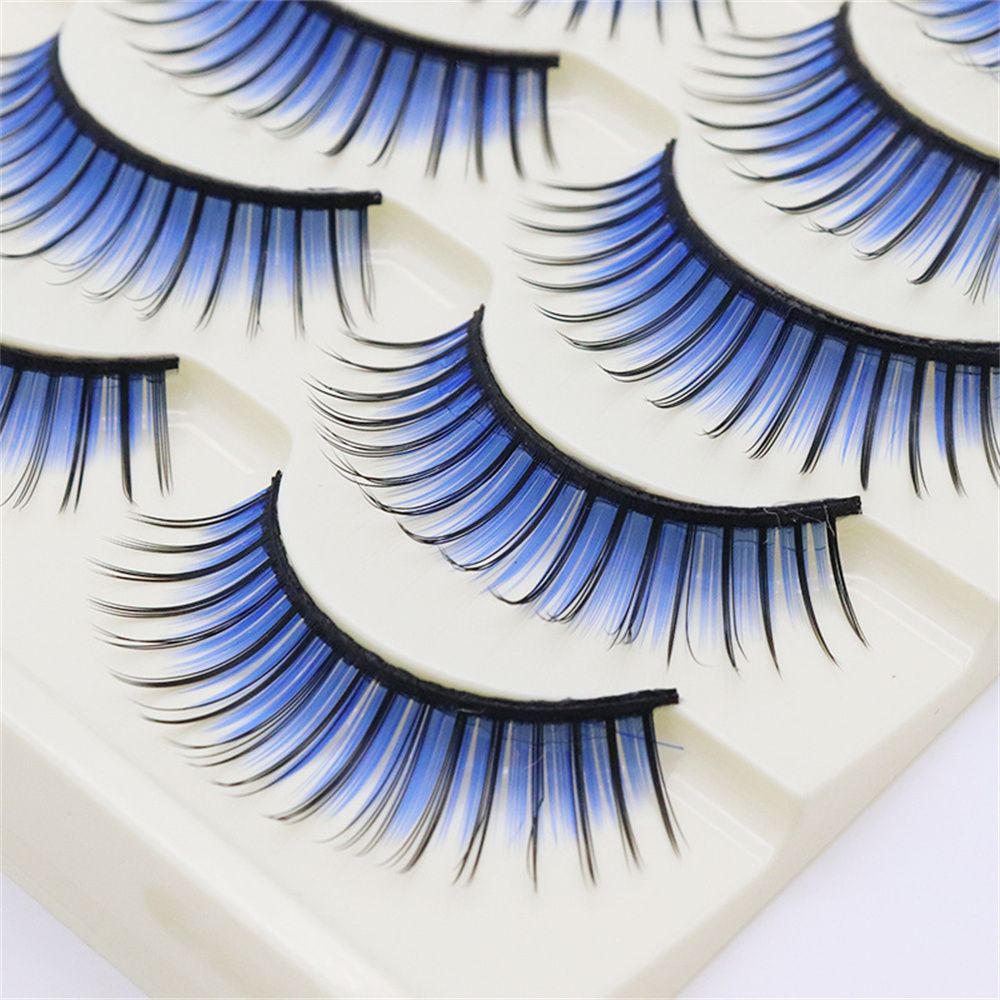 1/5Pairs Soft Mink False Eyelashes Natural 3D Fake Eye Lashes with Shiny Rhinestones Makeup Party Colored Extension Eyelashes humolife